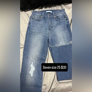 7 For All Mankind Light Blue Straight Leg Jeans